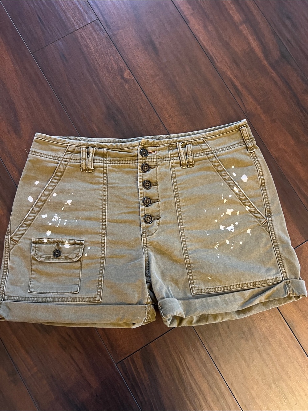 Anthropologie wanderer shorts size 30, olive with paint sweaters
